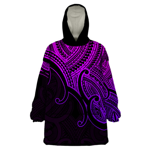 aotearoa-maori-koru-wearable-blanket-hoodie-polynesian-pacific-tribal-purple