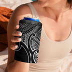 Personalised Aotearoa Papua Shell 4 in 1 Can Cooler Tumbler Black Polynesian Pacific Tribal