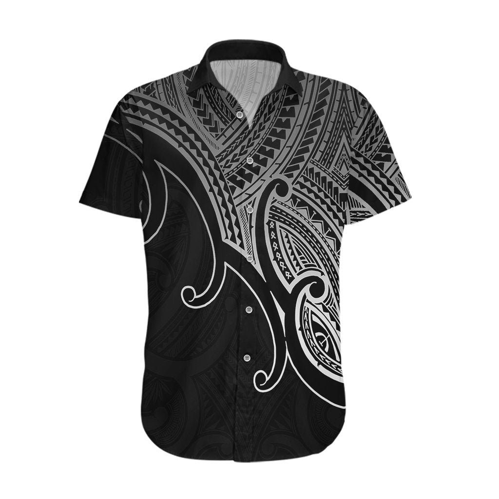 custom-aotearoa-maori-koru-hawaiian-shirt-polynesian-pacific-tribal-black