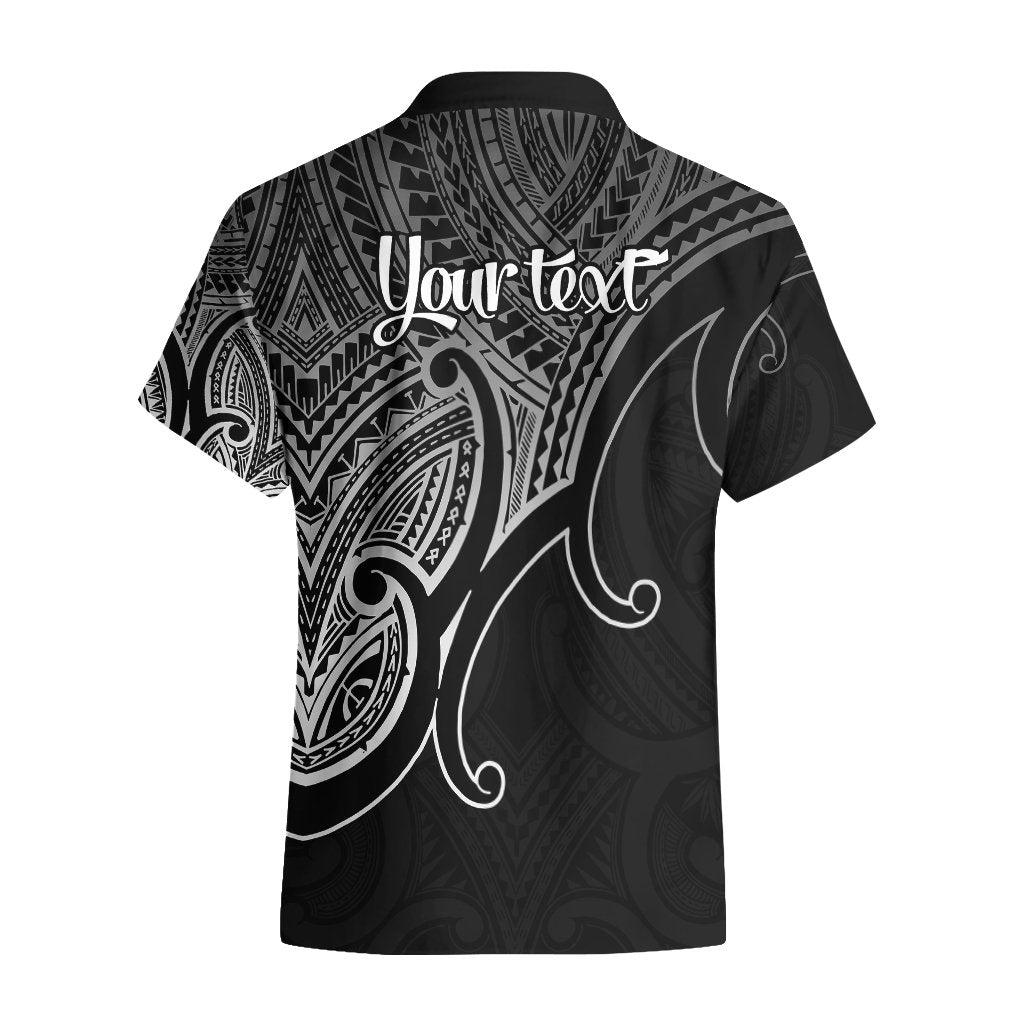 custom-aotearoa-maori-koru-hawaiian-shirt-polynesian-pacific-tribal-black