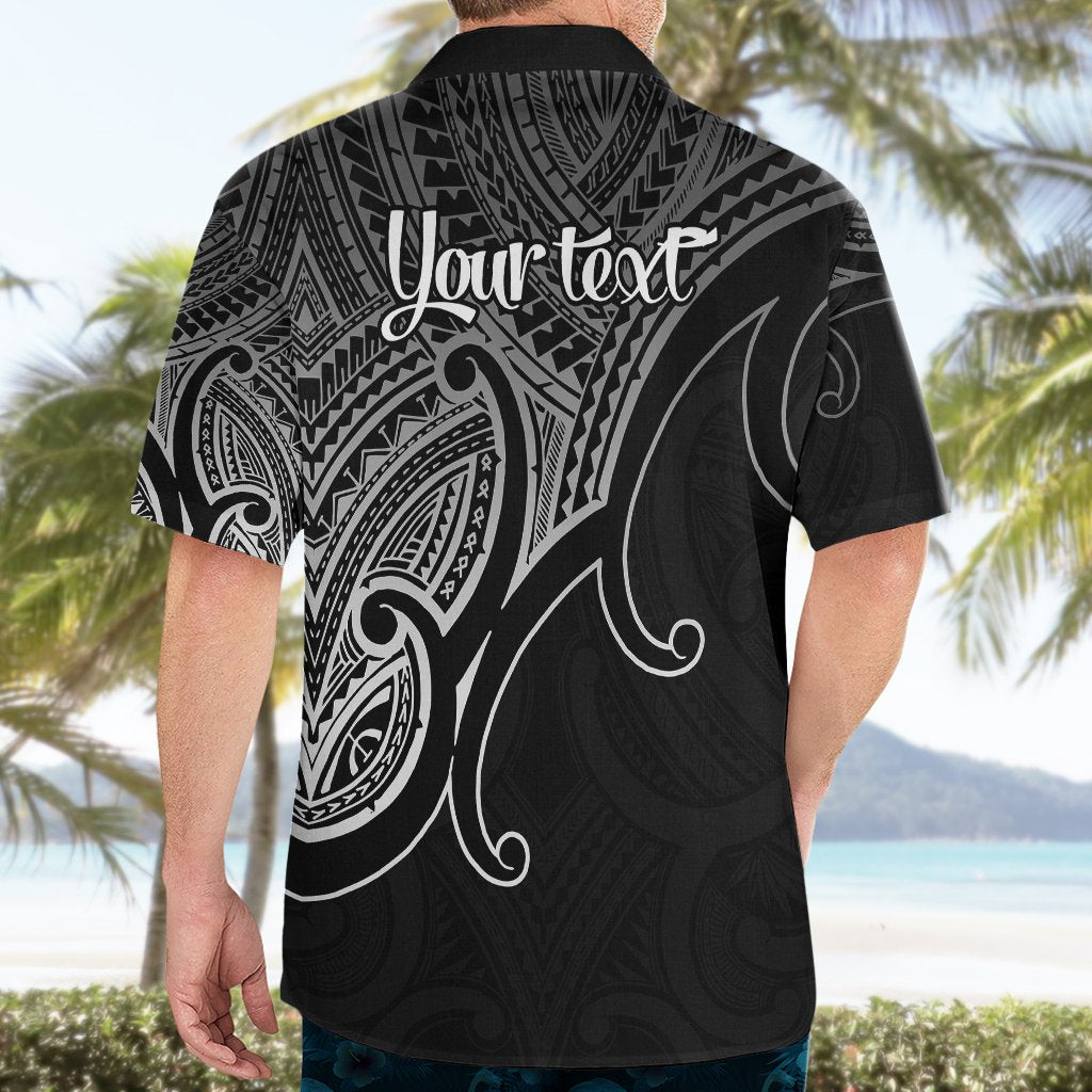 custom-aotearoa-maori-koru-hawaiian-shirt-polynesian-pacific-tribal-black