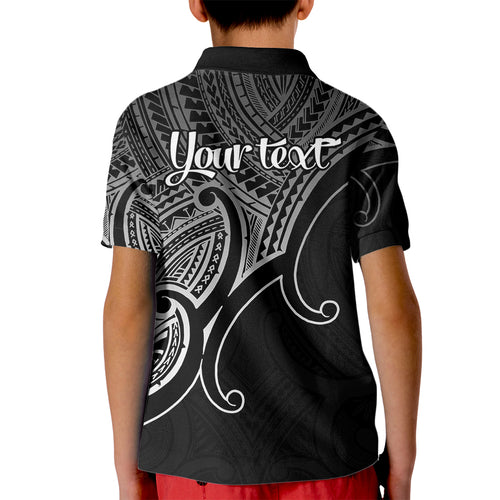 custom-aotearoa-maori-koru-kid-polo-shirt-polynesian-pacific-tribal-black