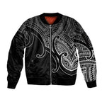 custom-aotearoa-maori-koru-sleeve-zip-bomber-jacket-polynesian-pacific-tribal-black