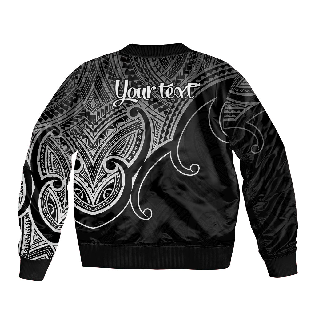custom-aotearoa-maori-koru-sleeve-zip-bomber-jacket-polynesian-pacific-tribal-black