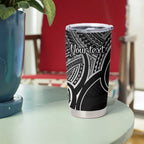 Personalised Aotearoa Papua Shell Tumbler Cup Black Polynesian Pacific Tribal