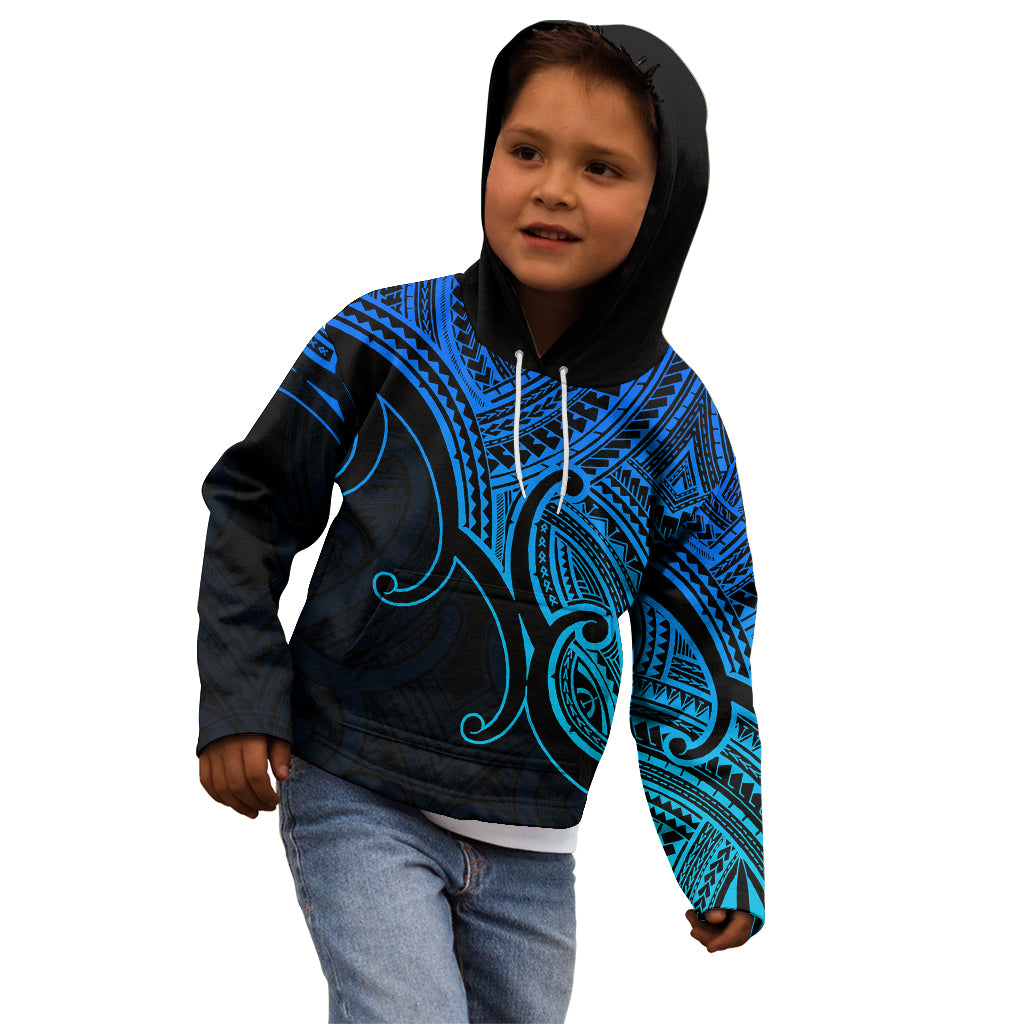 custom-aotearoa-maori-koru-kid-hoodie-polynesian-pacific-tribal-blue