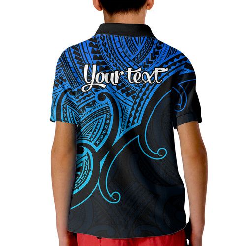custom-aotearoa-maori-koru-kid-polo-shirt-polynesian-pacific-tribal-blue