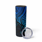 Personalised Aotearoa Papua Shell Skinny Tumbler Blue Polynesian Pacific Tribal