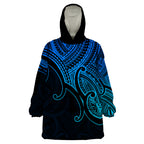 custom-aotearoa-maori-koru-wearable-blanket-hoodie-polynesian-pacific-tribal-blue