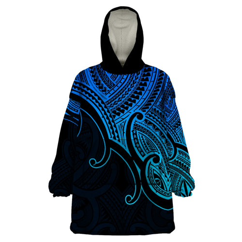 custom-aotearoa-maori-koru-wearable-blanket-hoodie-polynesian-pacific-tribal-blue