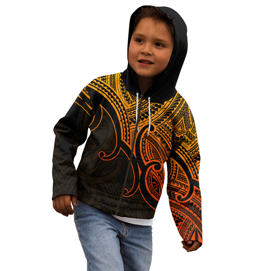 custom-aotearoa-maori-koru-kid-hoodie-polynesian-pacific-tribal-gold