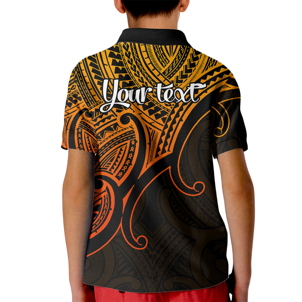 custom-aotearoa-maori-koru-kid-polo-shirt-polynesian-pacific-tribal-gold