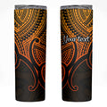 Personalised Aotearoa Papua Shell Skinny Tumbler Gold Polynesian Pacific Tribal