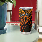 Personalised Aotearoa Papua Shell Tumbler Cup Gold Polynesian Pacific Tribal