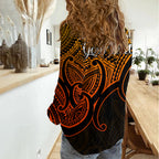 Custom Aotearoa Maori Koru Women Casual Shirt Polynesian Pacific Tribal - Gold LT9