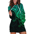 custom-aotearoa-maori-koru-hoodie-dress-polynesian-pacific-tribal-green