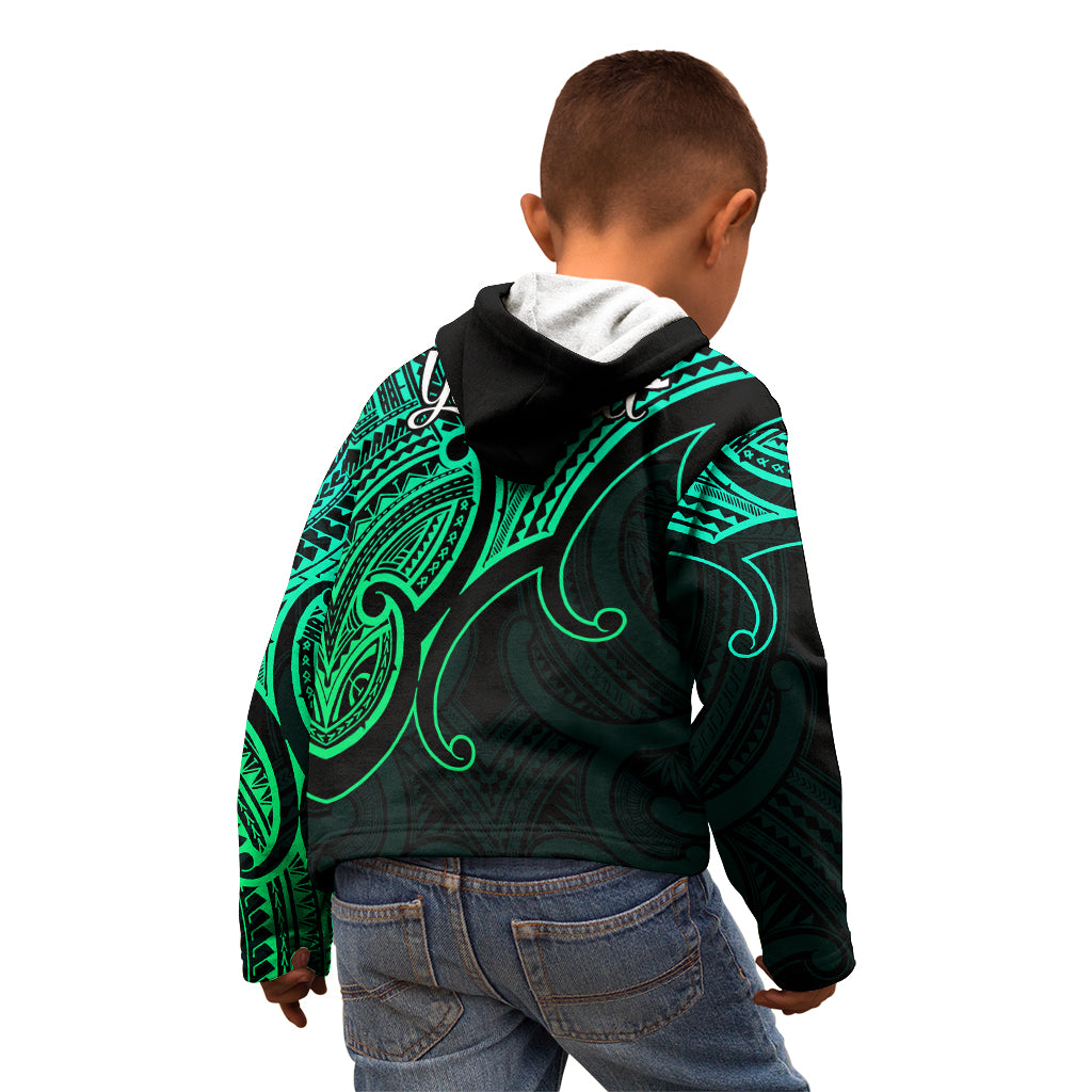 custom-aotearoa-maori-koru-kid-hoodie-polynesian-pacific-tribal-green