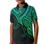 custom-aotearoa-maori-koru-kid-polo-shirt-polynesian-pacific-tribal-green