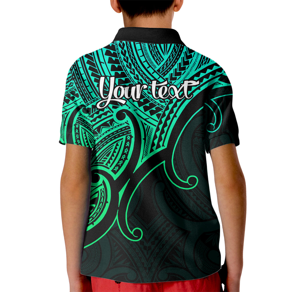 custom-aotearoa-maori-koru-kid-polo-shirt-polynesian-pacific-tribal-green
