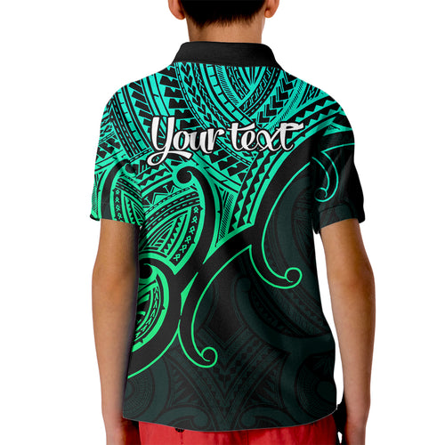 custom-aotearoa-maori-koru-kid-polo-shirt-polynesian-pacific-tribal-green
