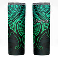Personalised Aotearoa Papua Shell Skinny Tumbler Green Polynesian Pacific Tribal