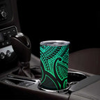 Personalised Aotearoa Papua Shell Tumbler Cup Green Polynesian Pacific Tribal