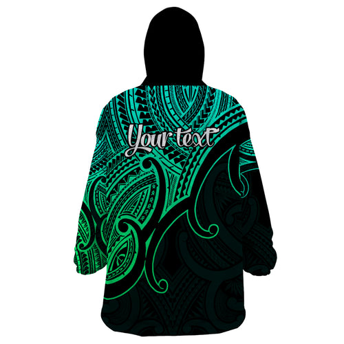 custom-aotearoa-maori-koru-wearable-blanket-hoodie-polynesian-pacific-tribal-green