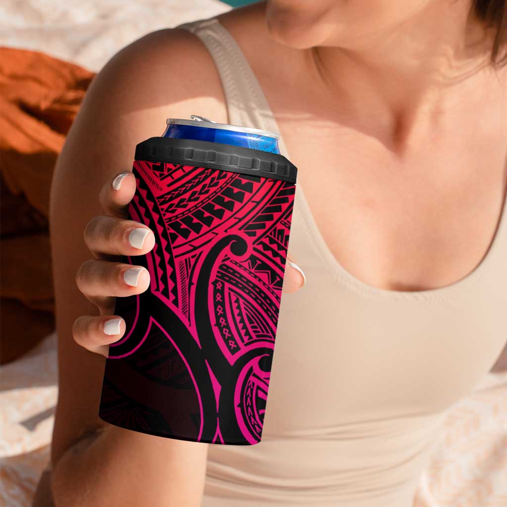 Personalised Aotearoa Papua Shell 4 in 1 Can Cooler Tumbler Pink Polynesian Pacific Tribal