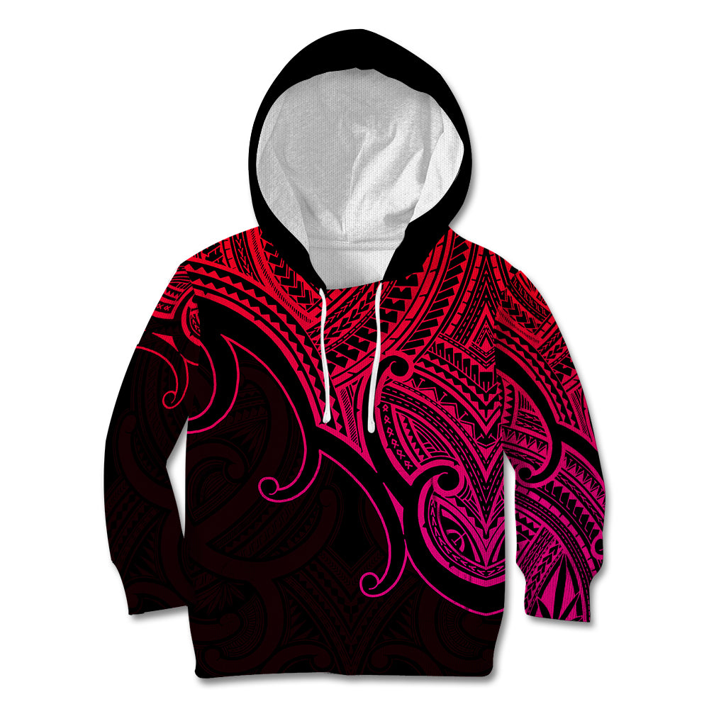 custom-aotearoa-maori-koru-kid-hoodie-polynesian-pacific-tribal-pink