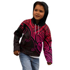 custom-aotearoa-maori-koru-kid-hoodie-polynesian-pacific-tribal-pink