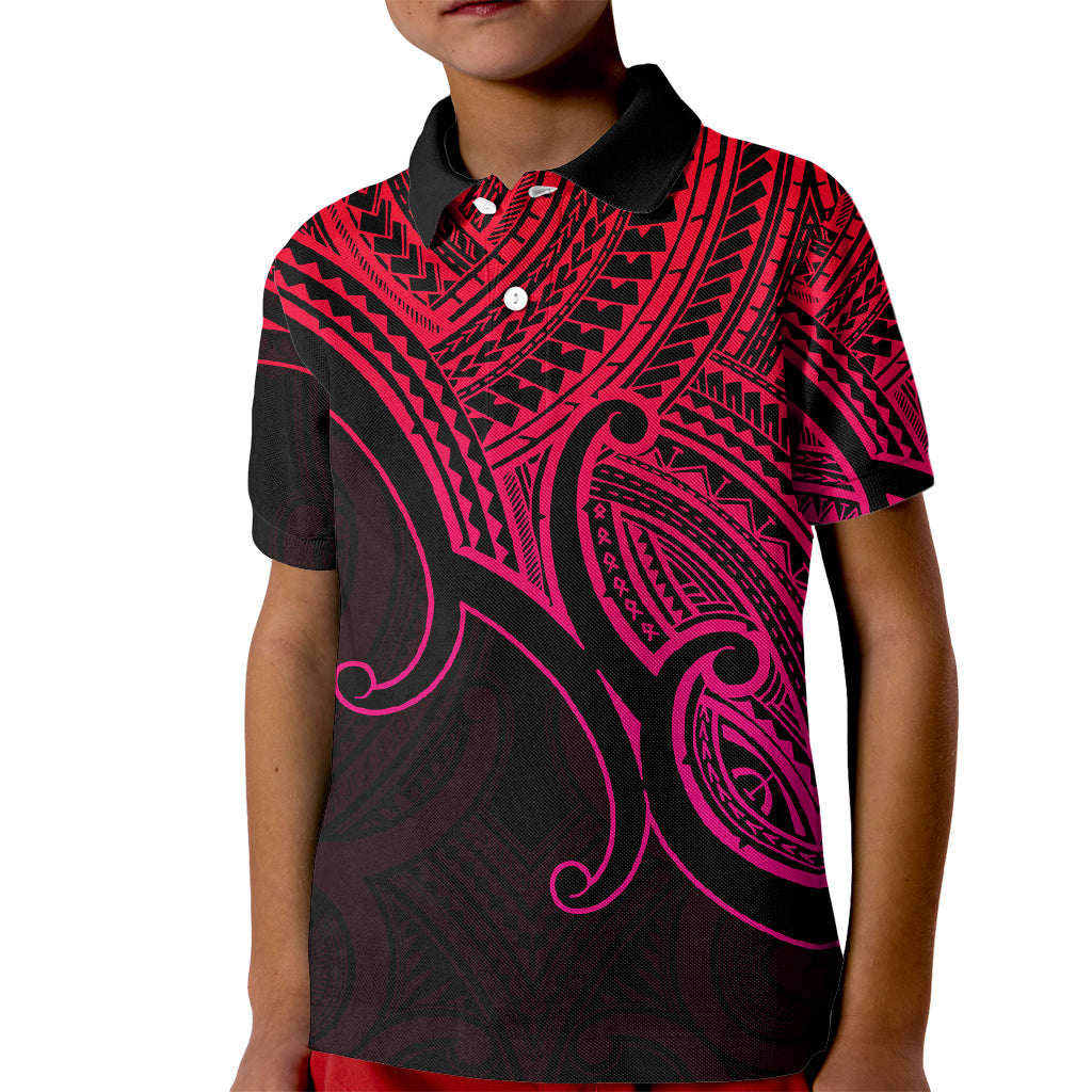 custom-aotearoa-maori-koru-kid-polo-shirt-polynesian-pacific-tribal-pink