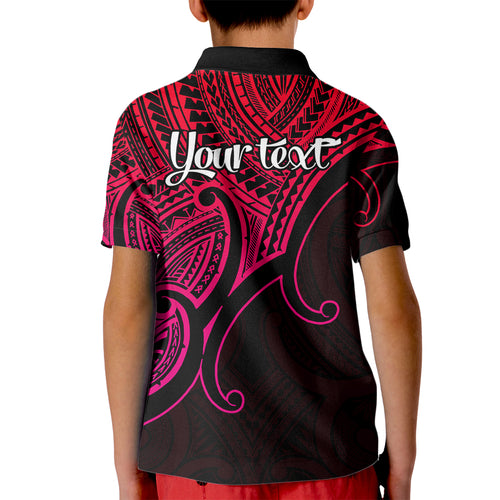 custom-aotearoa-maori-koru-kid-polo-shirt-polynesian-pacific-tribal-pink