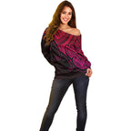 custom-aotearoa-maori-koru-off-shoulder-sweater-polynesian-pacific-tribal-pink