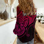 Custom Aotearoa Maori Koru Women Casual Shirt Polynesian Pacific Tribal - Pink LT9