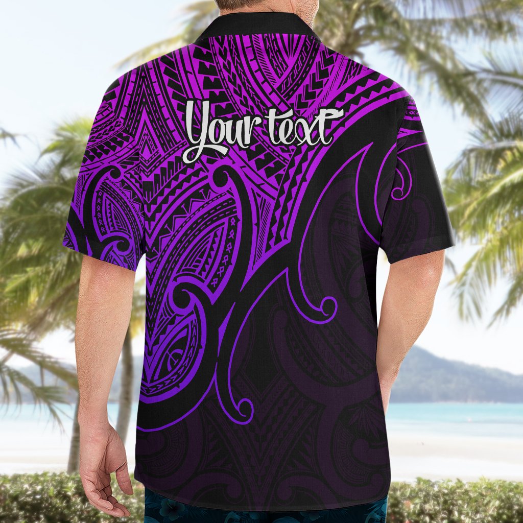 custom-aotearoa-maori-koru-hawaiian-shirt-polynesian-pacific-tribal-purple