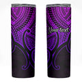 Personalised Aotearoa Papua Shell Skinny Tumbler Purple Polynesian Pacific Tribal