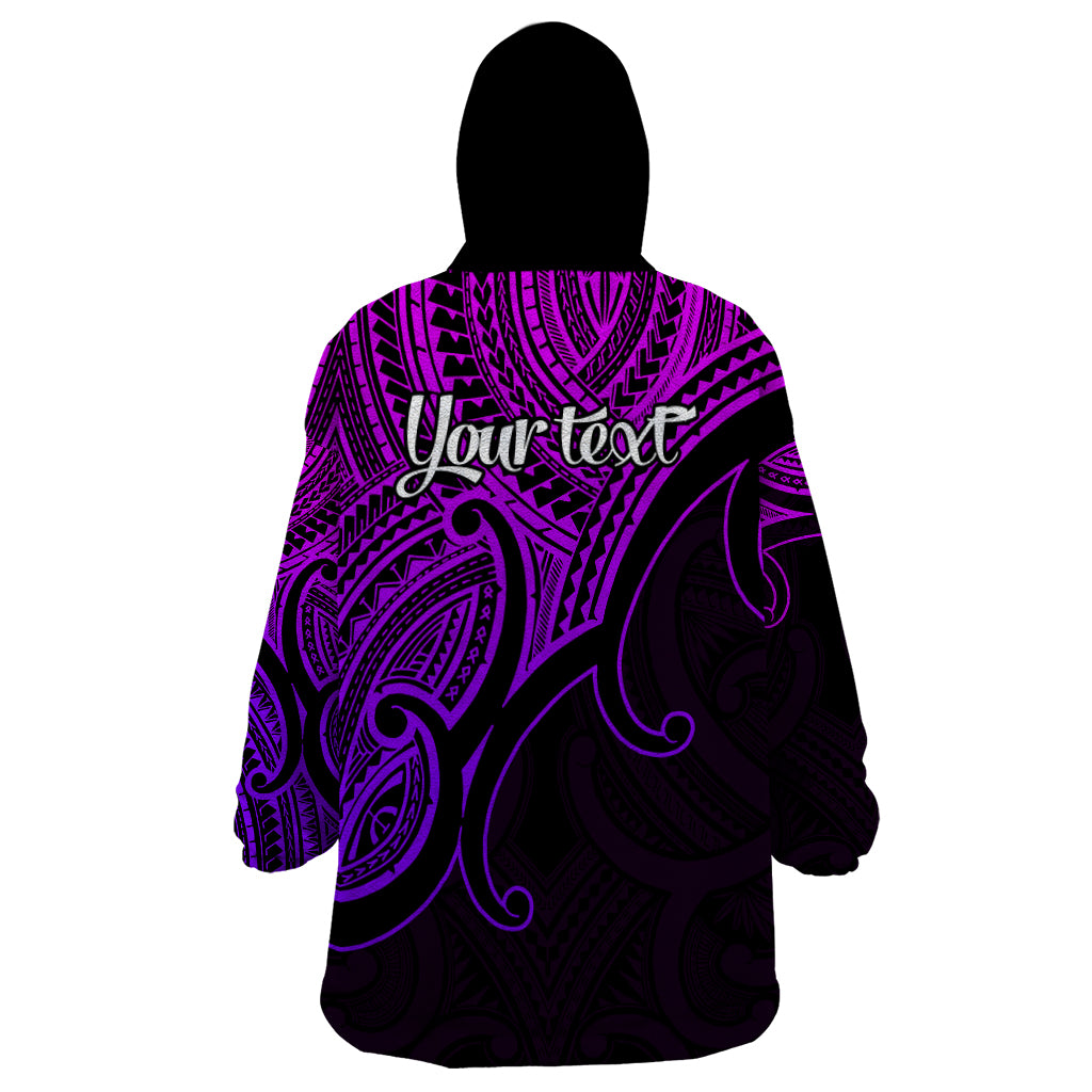 custom-aotearoa-maori-koru-wearable-blanket-hoodie-polynesian-pacific-tribal-purple