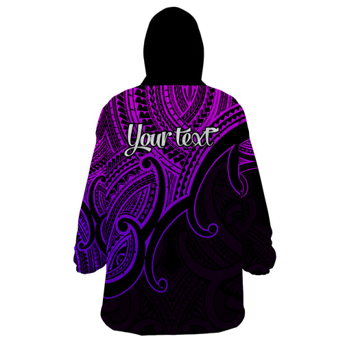 custom-aotearoa-maori-koru-wearable-blanket-hoodie-polynesian-pacific-tribal-purple