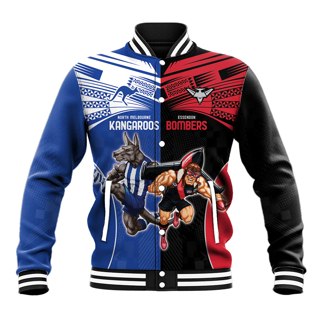 Custom Kangaroos and Bombers Baseball Jacket Together Sporty Style