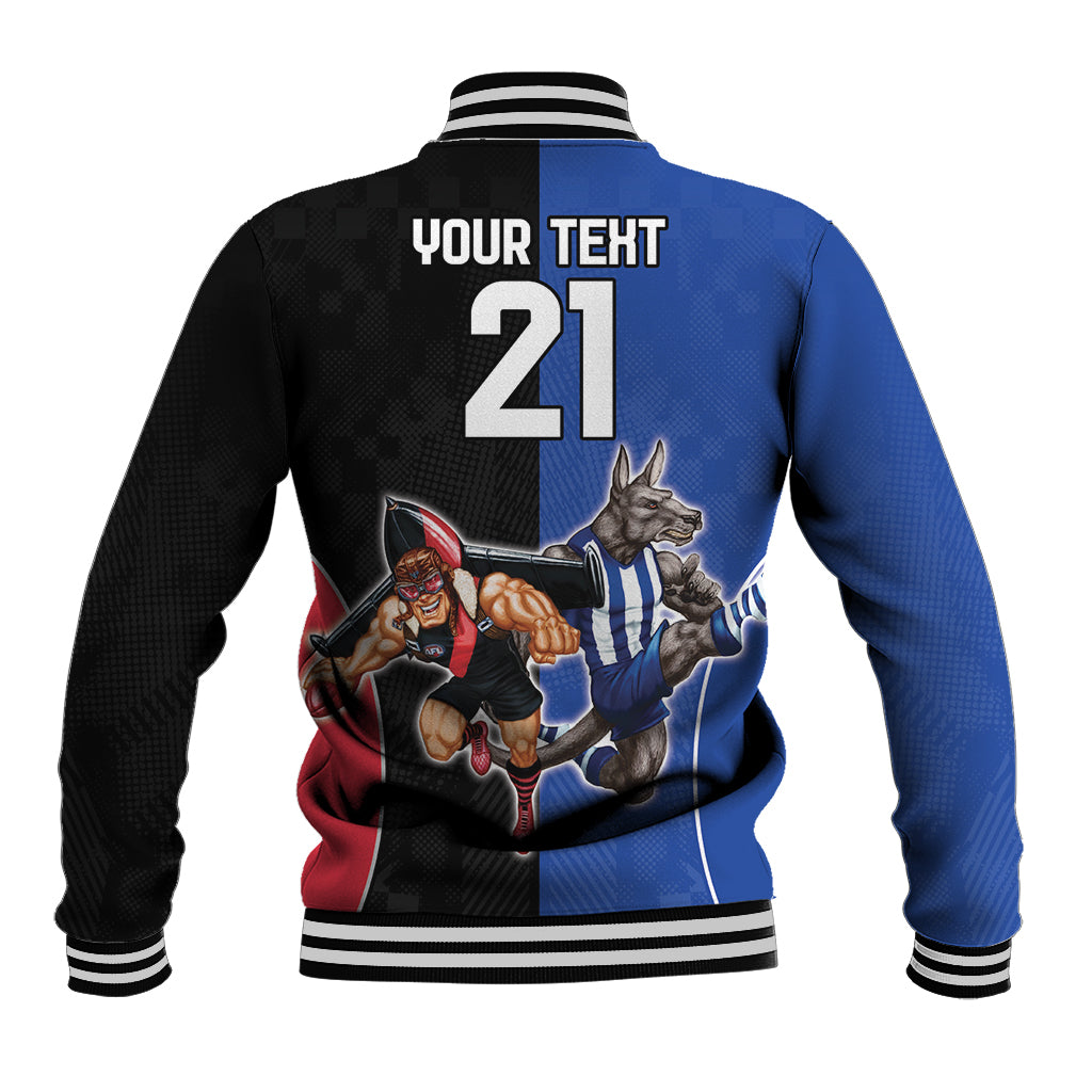 Custom Kangaroos and Bombers Baseball Jacket Together Sporty Style