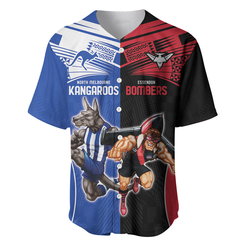 Custom Kangaroos and Bombers Baseball Jersey Together Sporty Style
