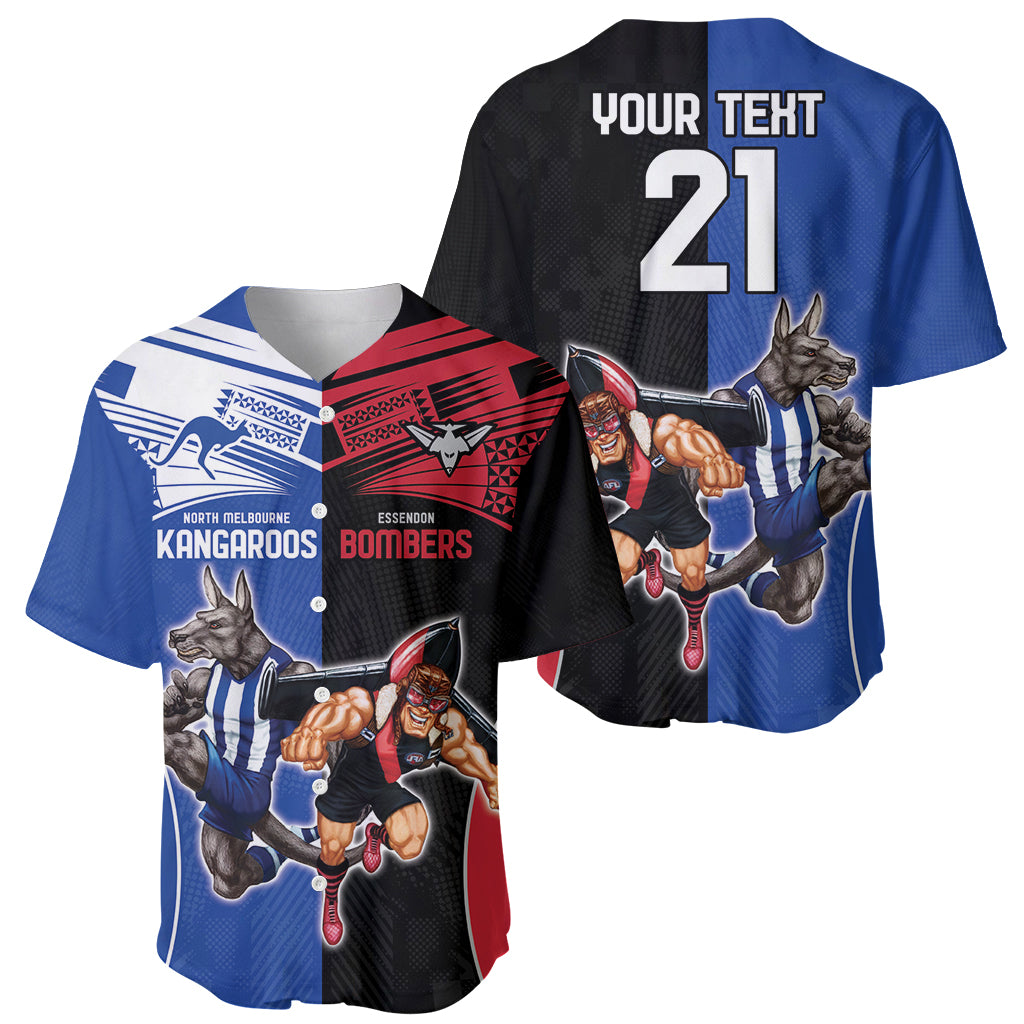 Custom Kangaroos and Bombers Baseball Jersey Together Sporty Style