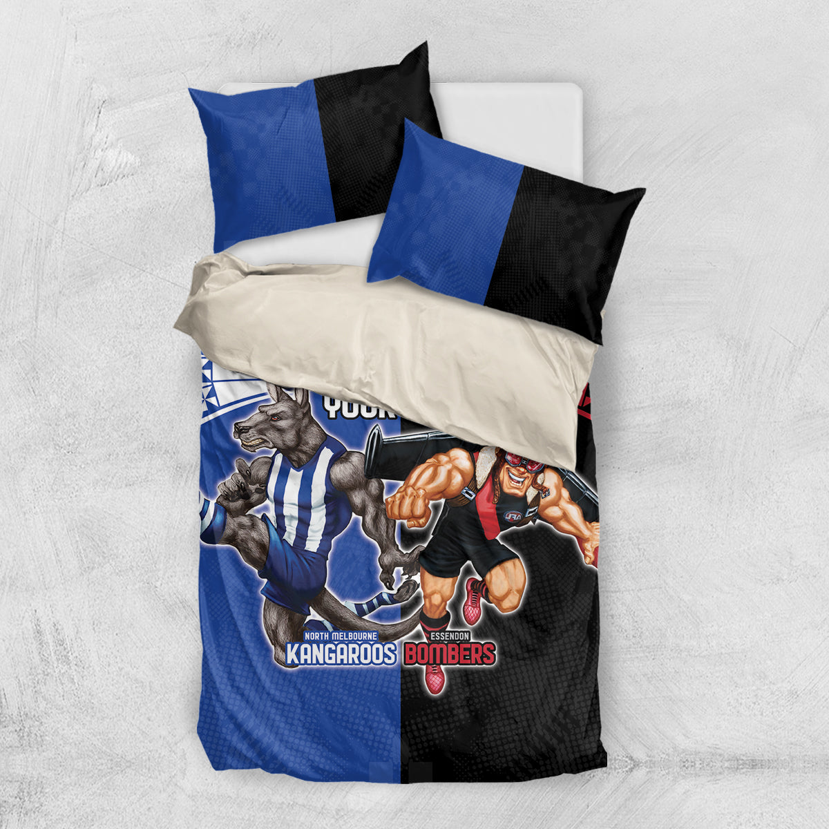 Custom Kangaroos and Bombers Bedding Set Together Sporty Style