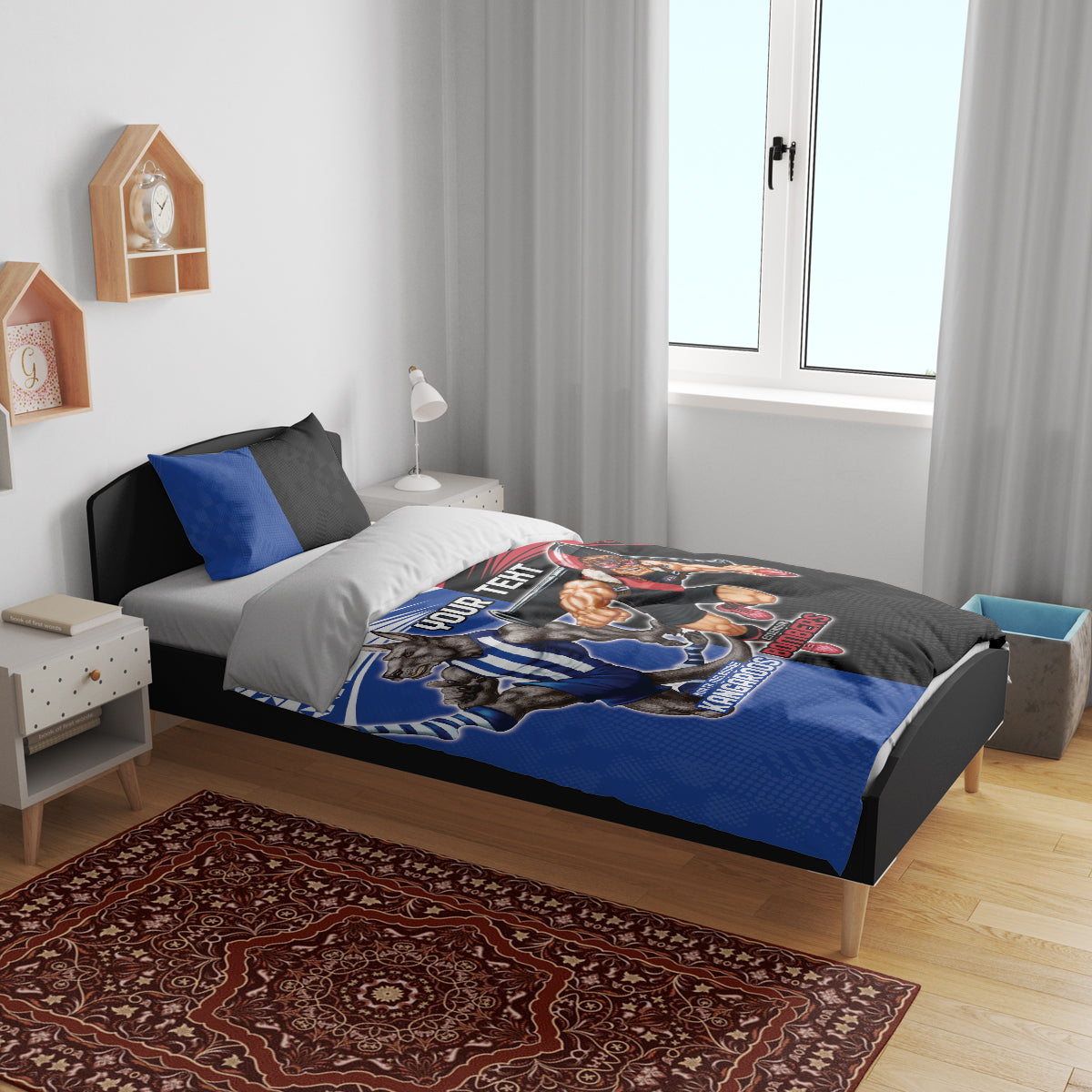 Custom Kangaroos and Bombers Bedding Set Together Sporty Style
