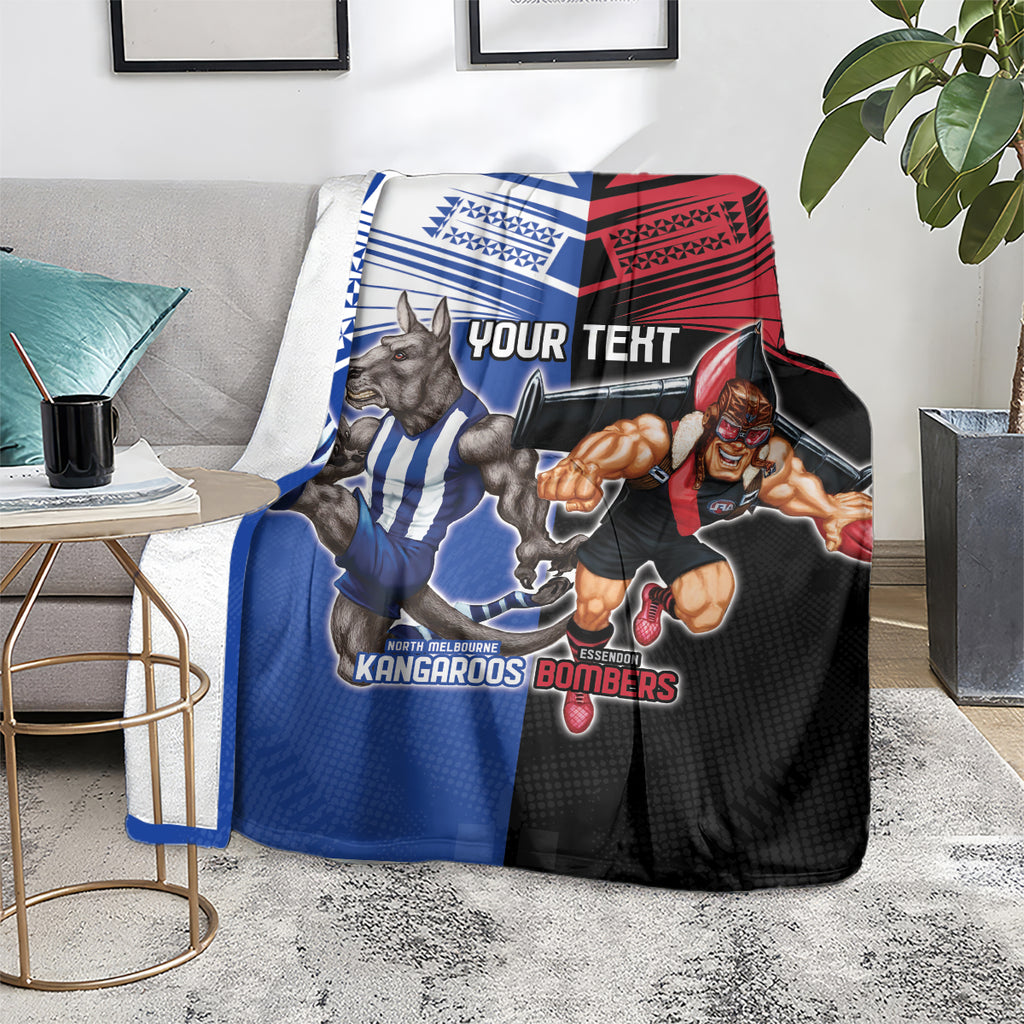 Custom Kangaroos and Bombers Blanket Together Sporty Style