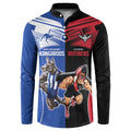 Custom Kangaroos and Bombers Button Sweatshirt Together Sporty Style
