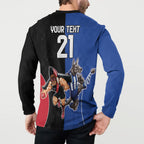 Custom Kangaroos and Bombers Button Sweatshirt Together Sporty Style