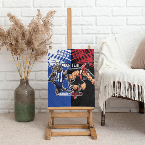 Custom Kangaroos and Bombers Canvas Wall Art Together Sporty Style