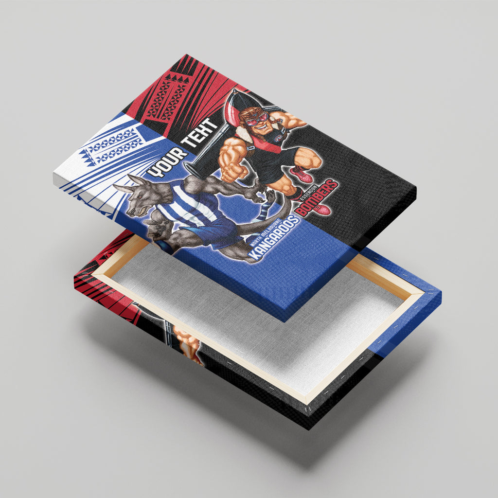 Custom Kangaroos and Bombers Canvas Wall Art Together Sporty Style