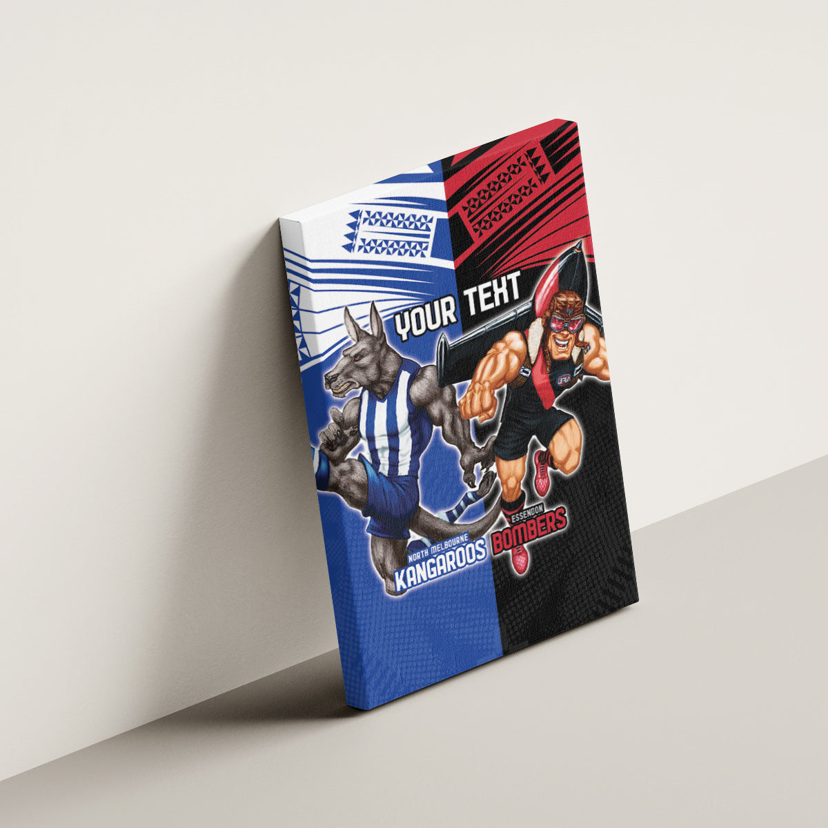 Custom Kangaroos and Bombers Canvas Wall Art Together Sporty Style